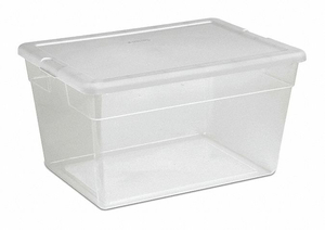 STORAGE TOTE 14.0 GAL. CLEAR/WHITE 23 L by Sterilite